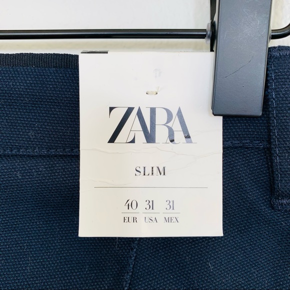 Zara Navy Slim Fit Pants - Picture 7 of 10